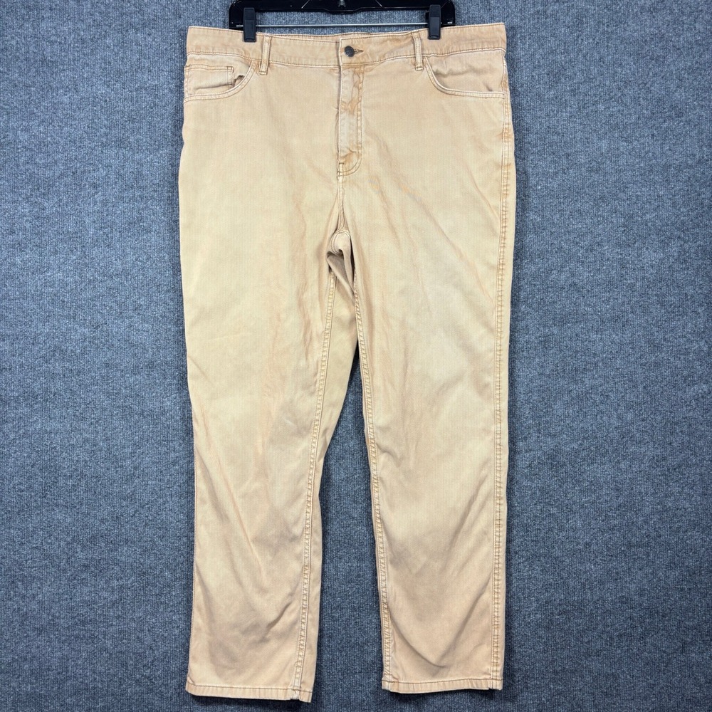 Woolrich 5-Pocket Mens 38x30 (Fits 39x29) Tan Khaki Stretch Straight Leg Jeans